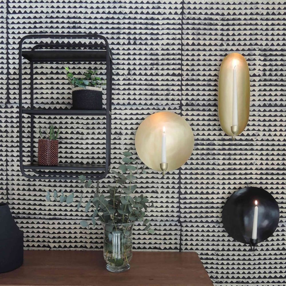 Portavelas de pared de metal negro - Maisons du Monde