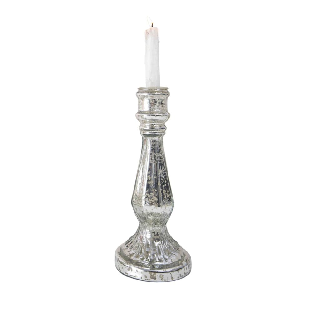 Bougeoir chandelier en verre mercurisé