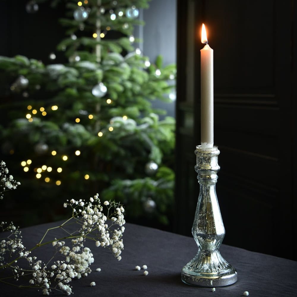 Candelabuso di vetro mercurizzato - Decoclico