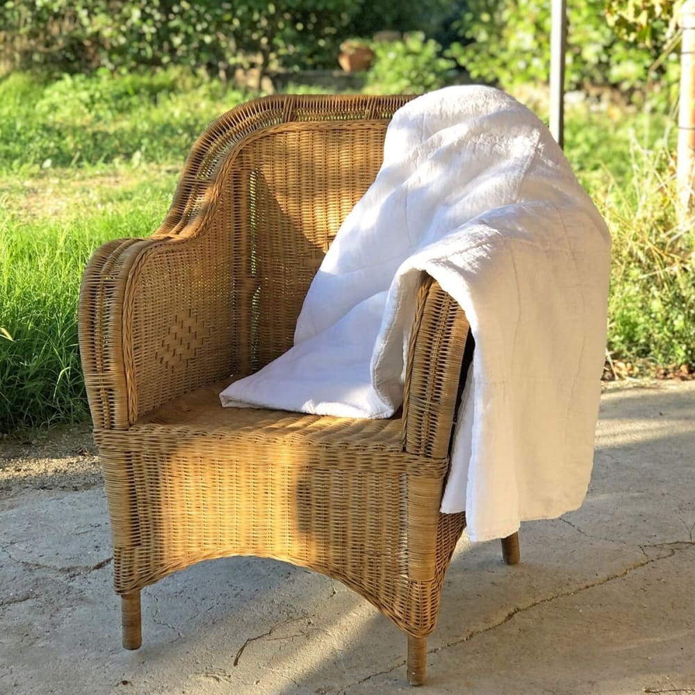 Colcha de lino lavado blanco y percal de algodón - Maisons du Monde