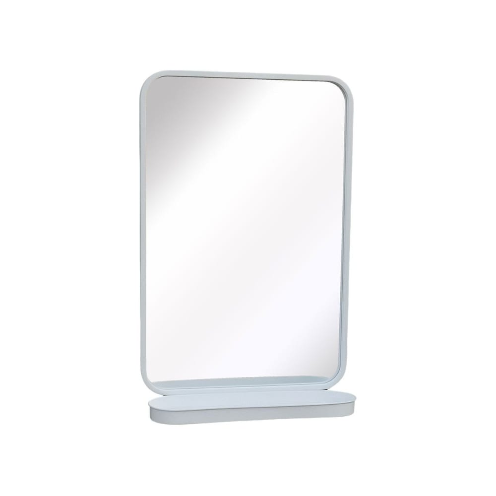 Miroir en métal blanc avec étagère 50 x 77 cm