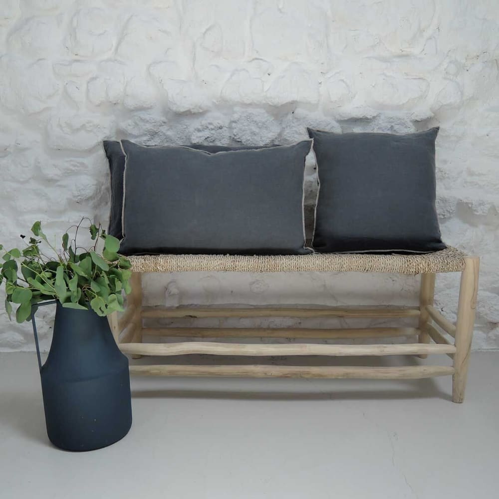 Cojín de lino lavado gris antracita - Maisons du Monde