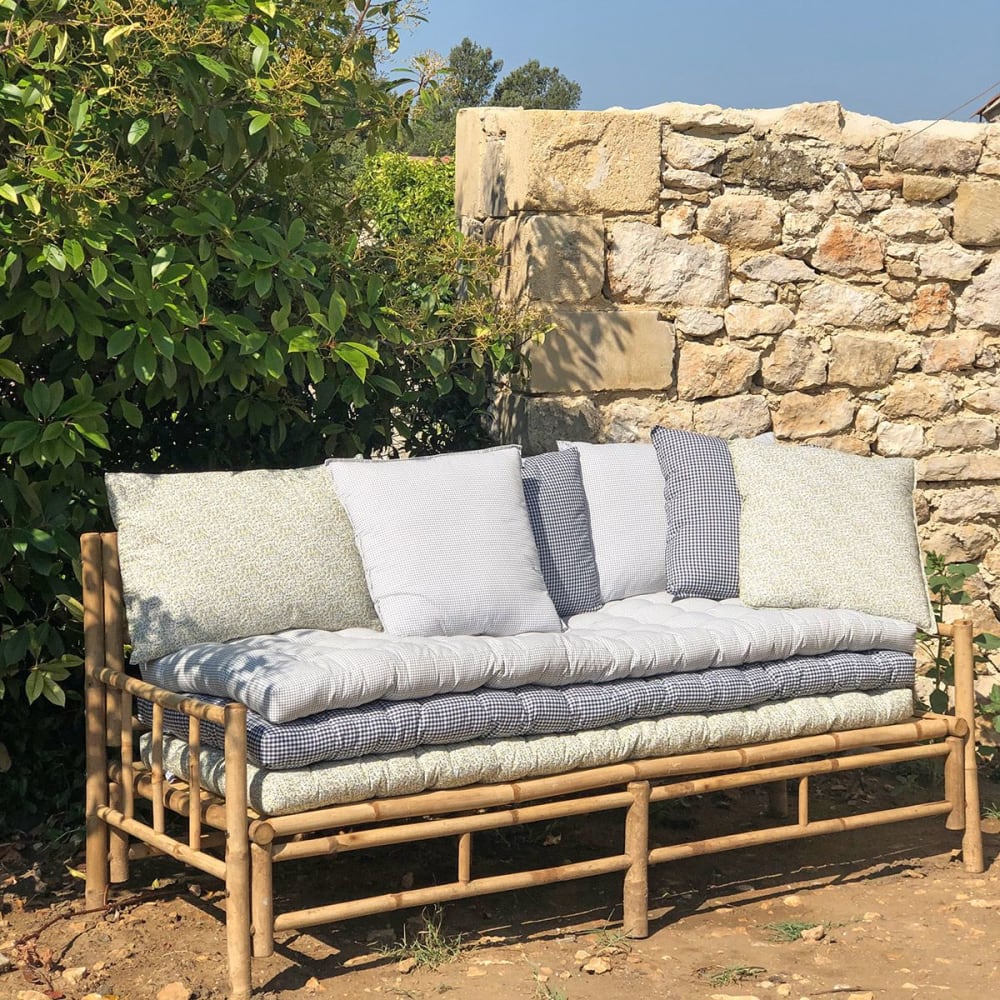 Alfombrilla de algodón estampado con motivo cuadriculado 60 x 170 cm - Maisons du Monde