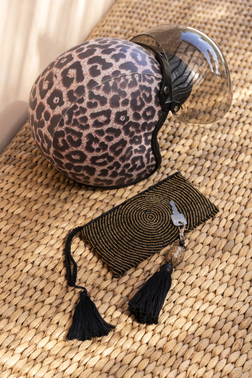 Bazar Bizar Tasche aus perlen, gold style seaside Mehrfarbig Glas