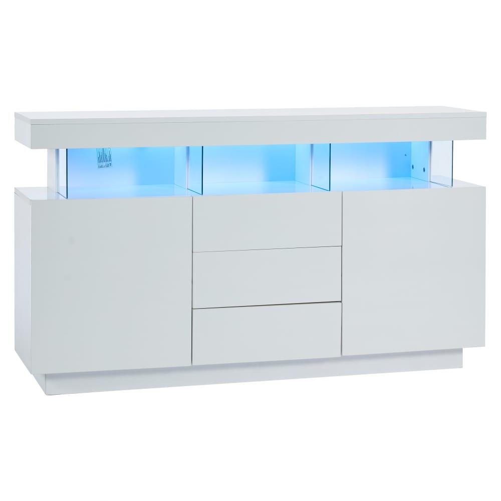 Armoire de salle de bain LED blanche design avec rangements