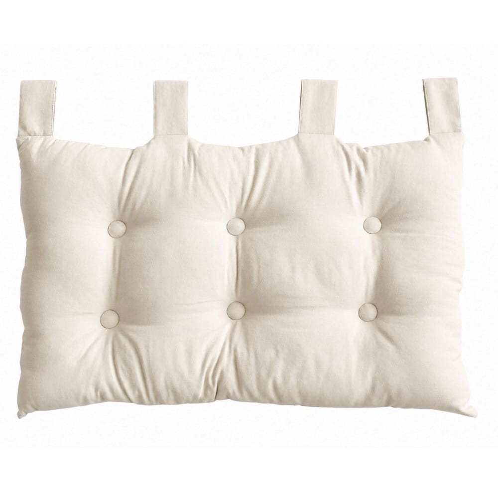 Tête de lit coussin en coton ecru 70x45 cm