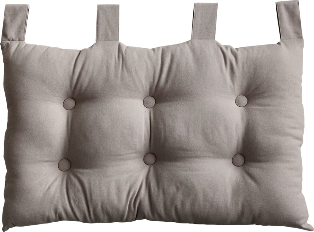 Coussin tête de lit en coton et pattes boutonnées naturel 70x45 cm