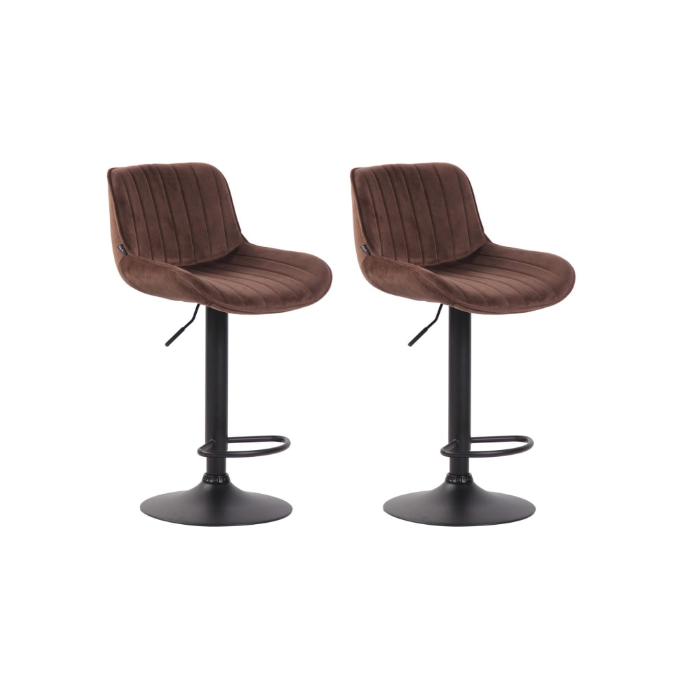 2Er Set Barhocker HöHenverstellbar Aus Samt Braun