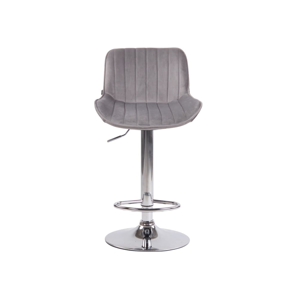 Set de 2 Taburetes de bar regulable en Terciopelo Gris - Maisons du Monde