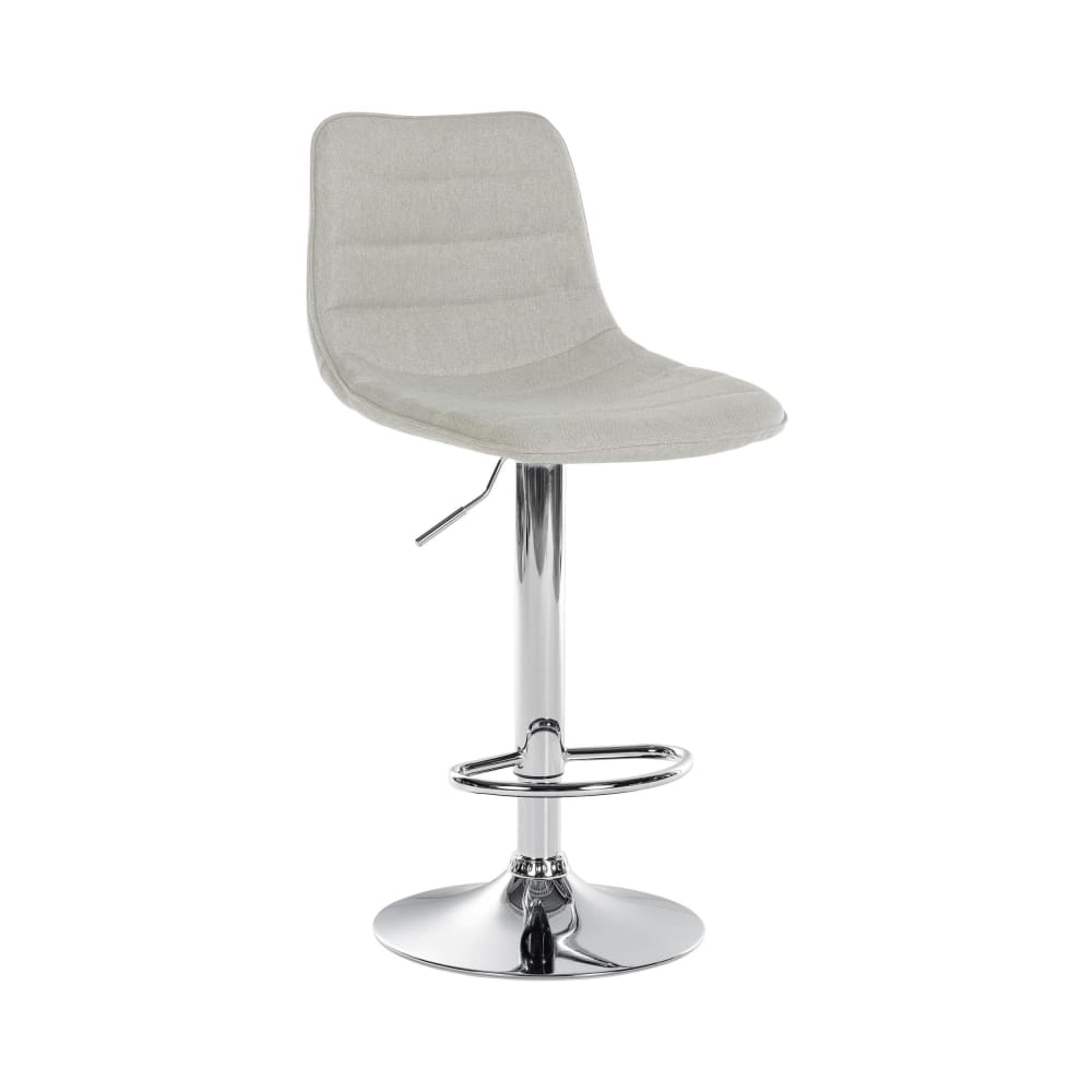 Tabouret de bar ajustable pivotant en tissu Crème