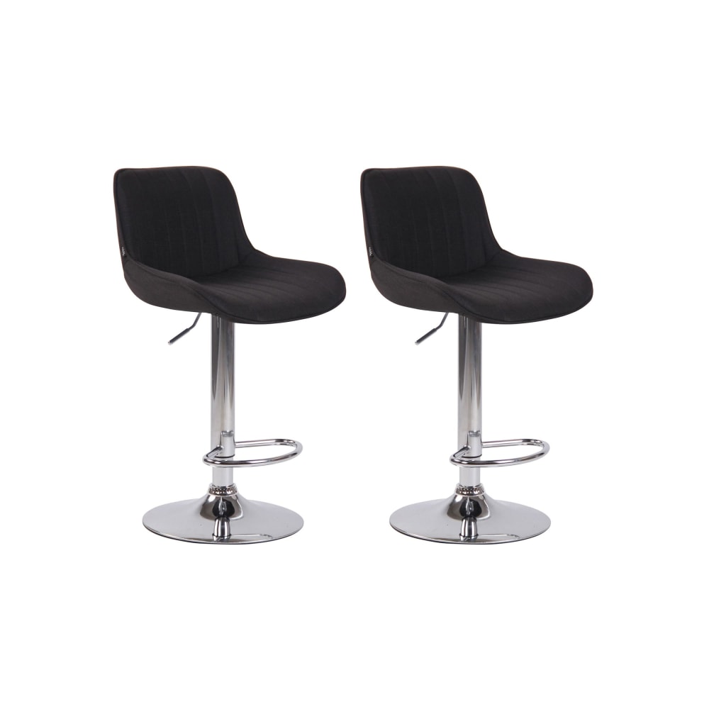 Set de 2 Taburetes de bar regulable en Tela Negro