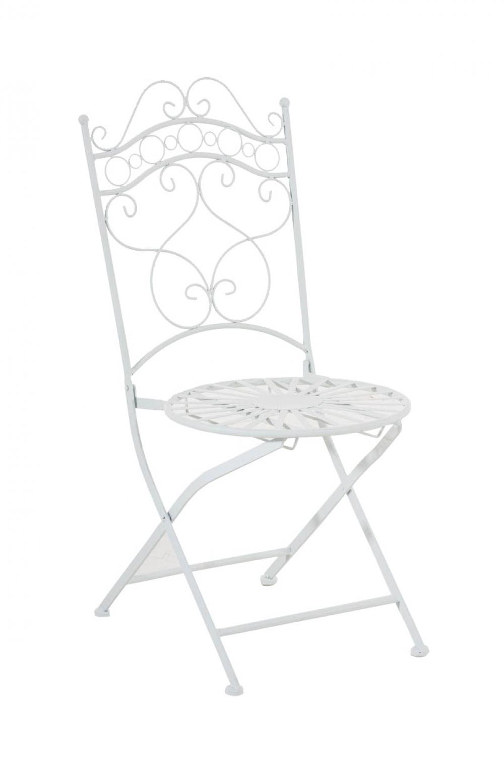 Chaise de jardin pliable en métal Blanc