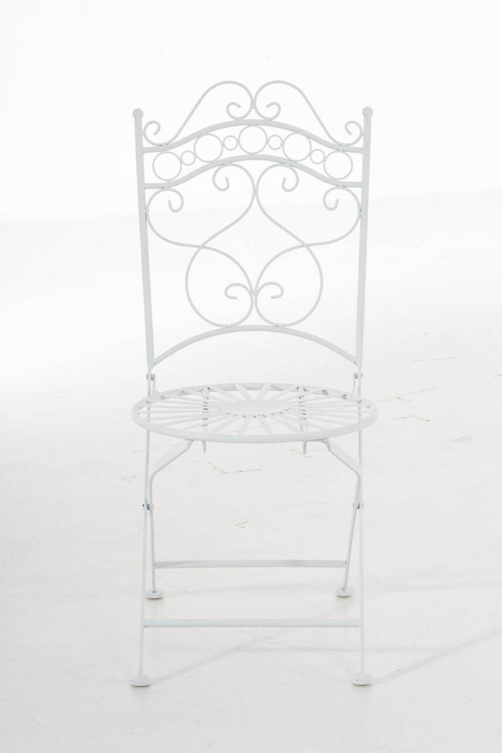 Chaise de jardin pliable en métal Blanc
