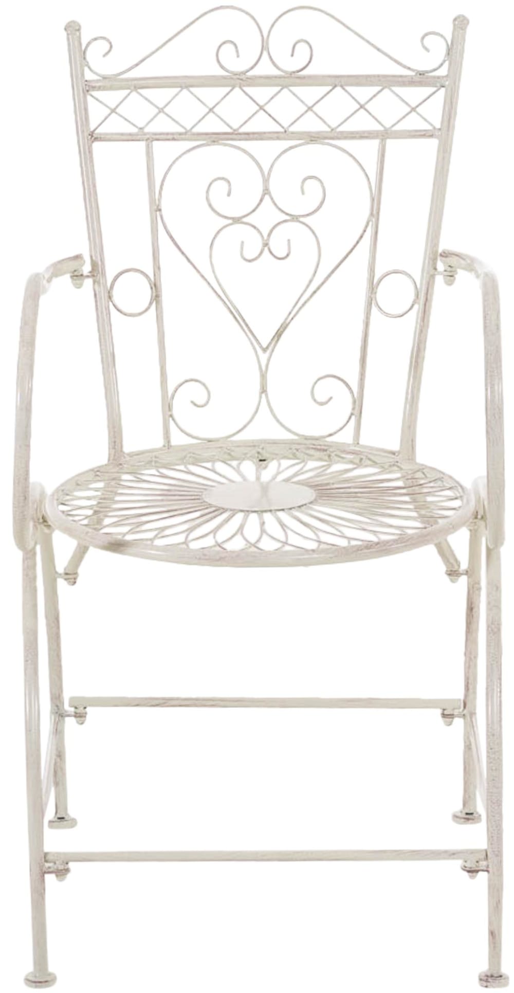 Chaise de jardin avec accoudoirs en métal Crème antique - Maisons du Monde