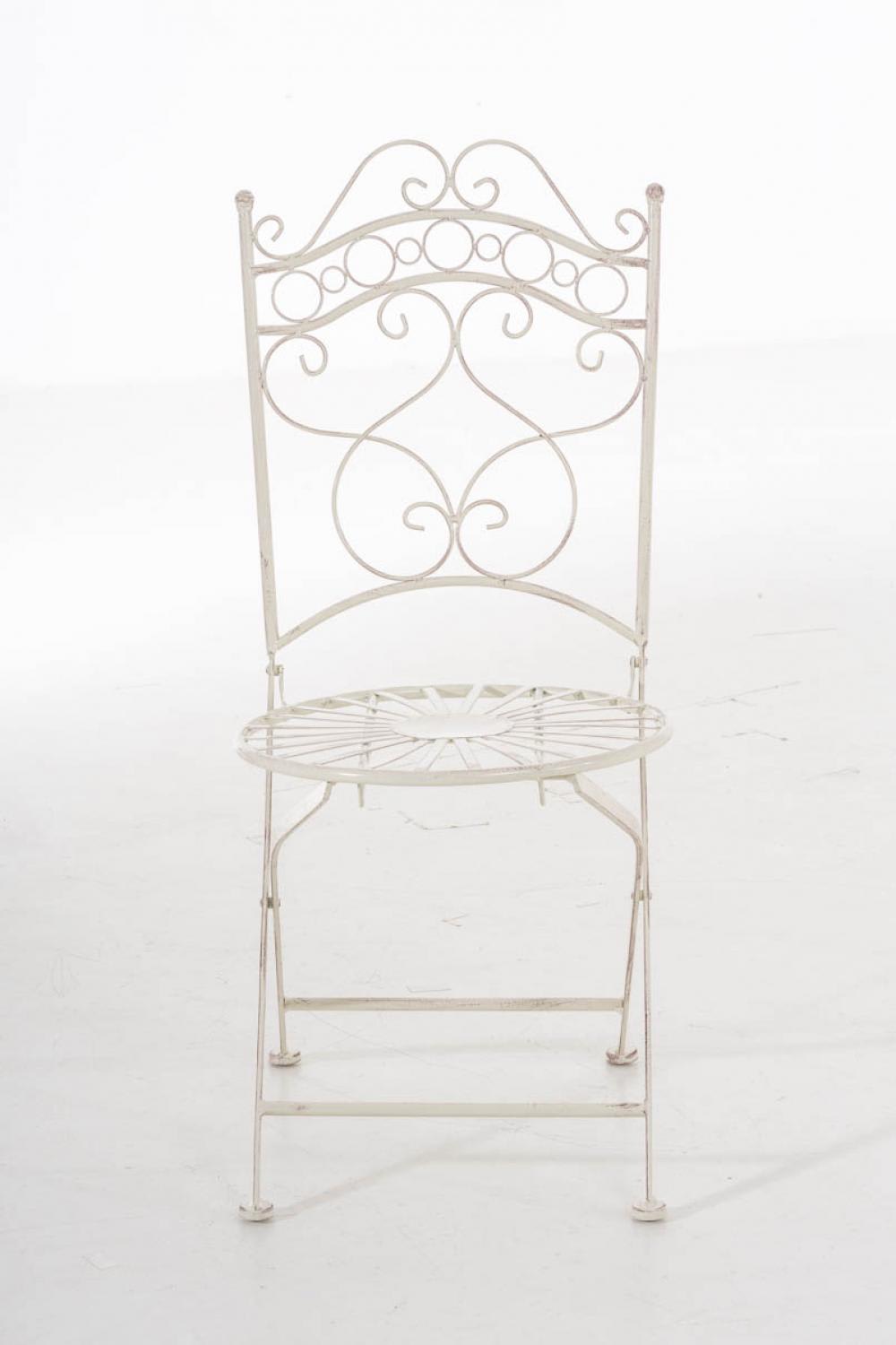 Silla de exterior plegable en metal crema antiguo - Maisons du Monde