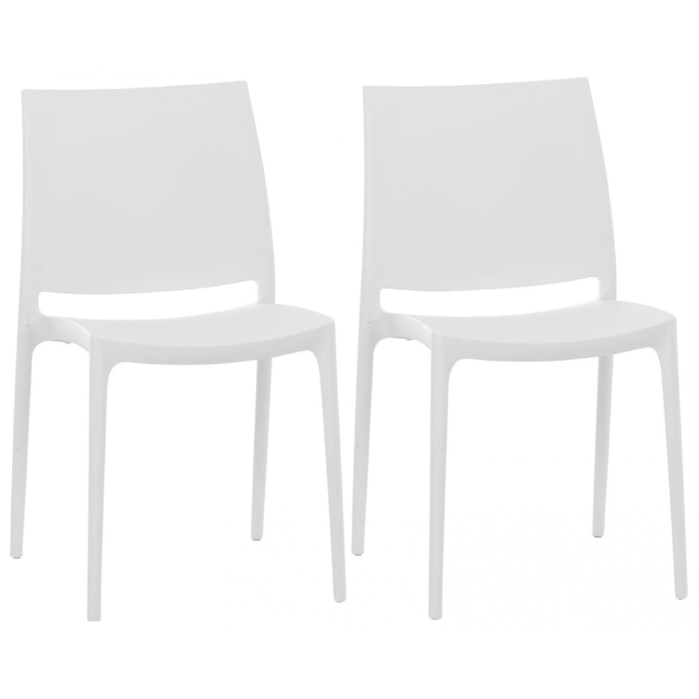 Set di 2 sedie da giardino in plastica colore bianco - CLP