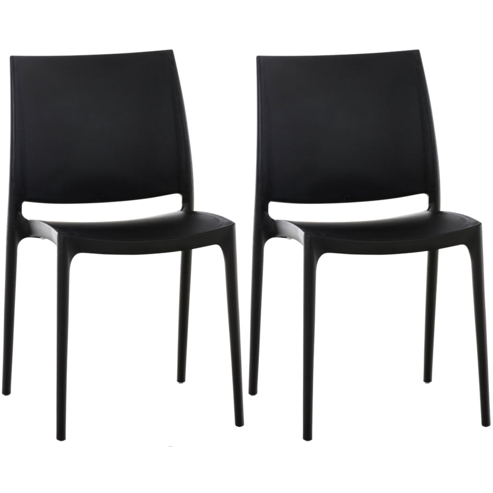 Lot 2 chaises de jardin empilables en kunstharz noir Lot 2 chaises de jardin empilables en kunstharz noir