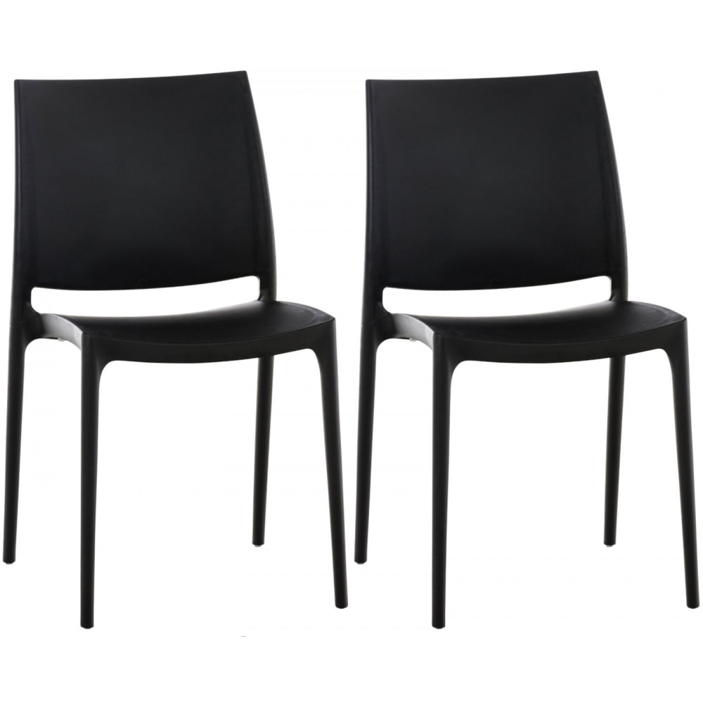 Set di 2 sedie da giardino in plastica colore nero - CLP