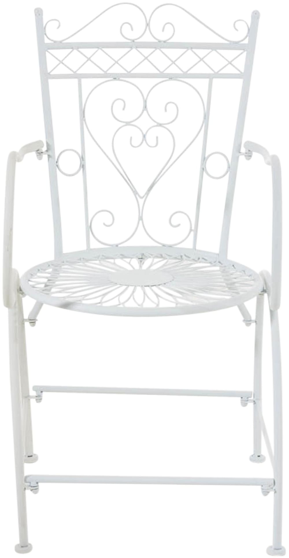 Sedia da esterno con braccioli in Metallo Colore bianco - CLP