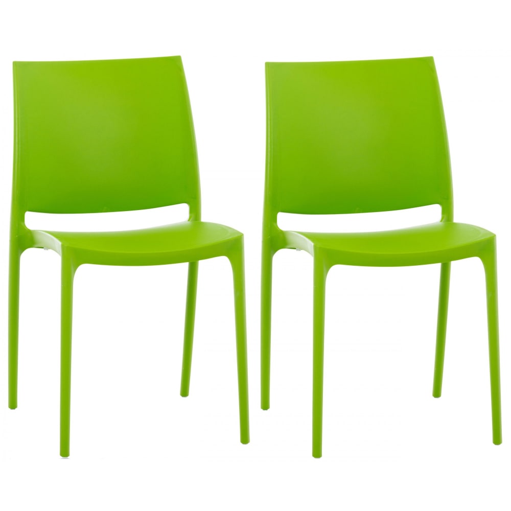Set di 2 sedie da giardino in plastica colore verde - CLP