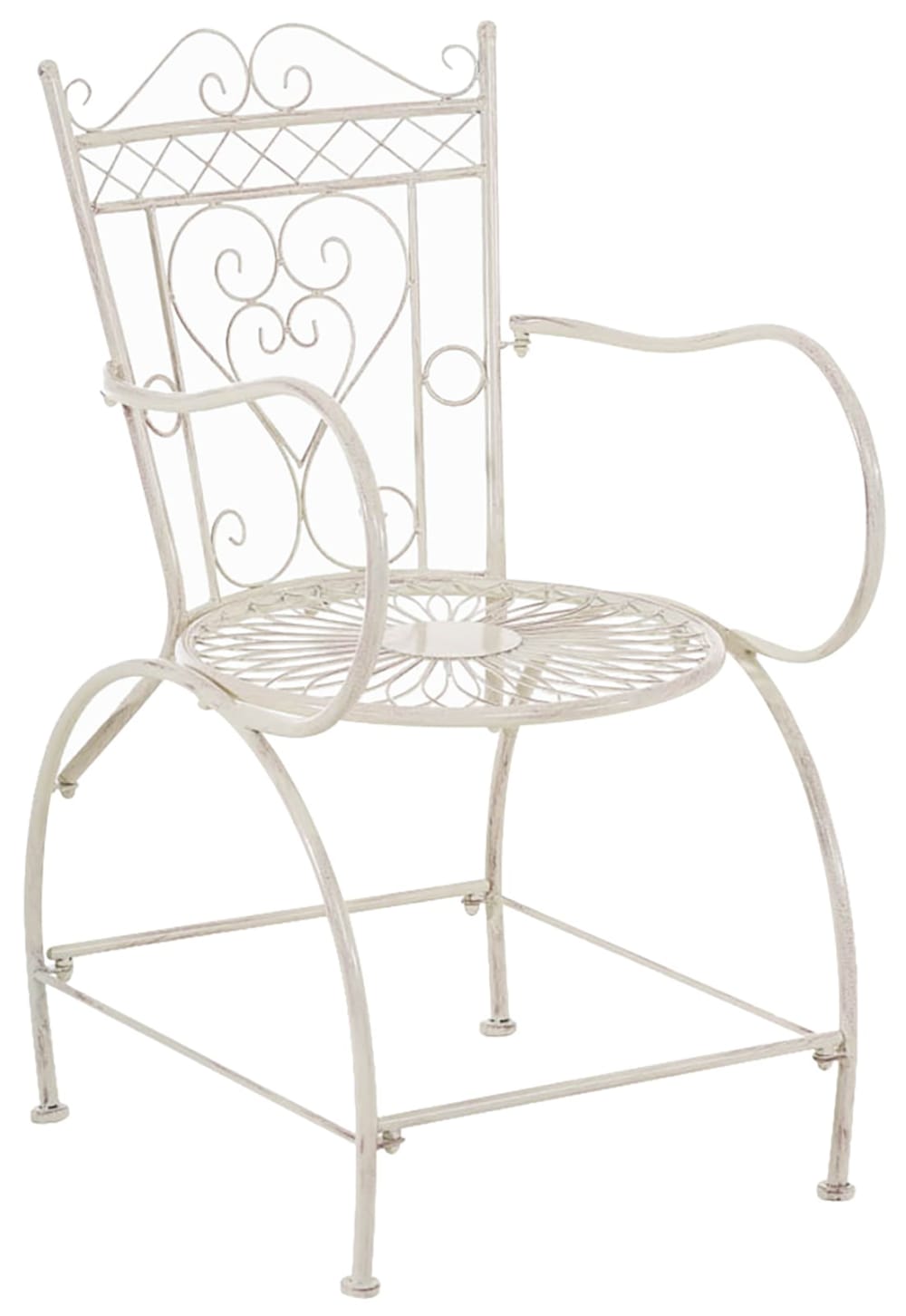 Set 2 sillas de exterior con reposabrazos en Metal Crema antiguo - Maisons du Monde