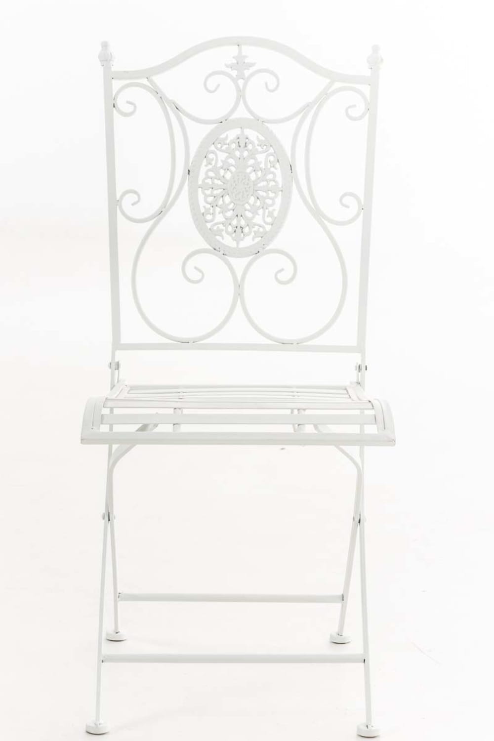 Chaise de jardin pliable en métal Blanc