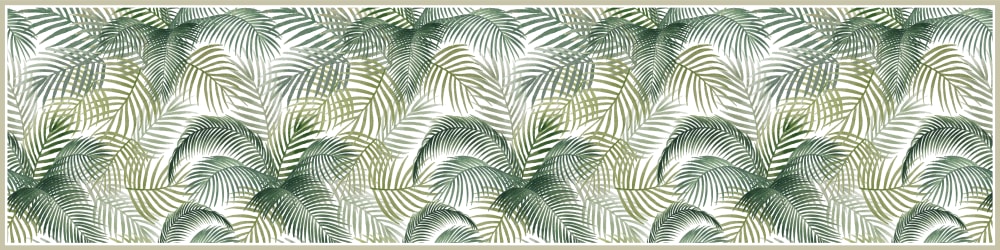 Tapis en vinyl aquarelle tropicale vert 48x198 cm