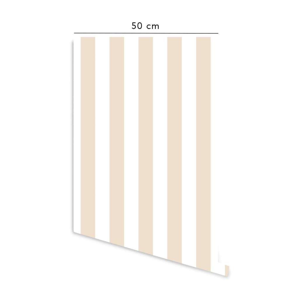 Papel pintado autoadhesivo rayas verticales arena 50x300 cm - Maisons du Monde