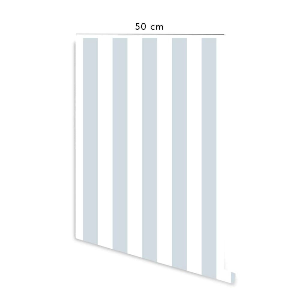Papier peint vinyle adhésif lignes poudre bleu 50x300 cm — vue 3