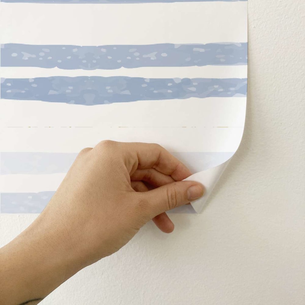 Papier peint vinyle adhésif vagues bleu 50x300 cm — vue 4