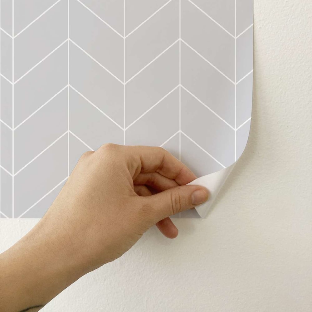 Papier peint vinyle adhésif flèches gris cendré 50x300 cm — vue 4