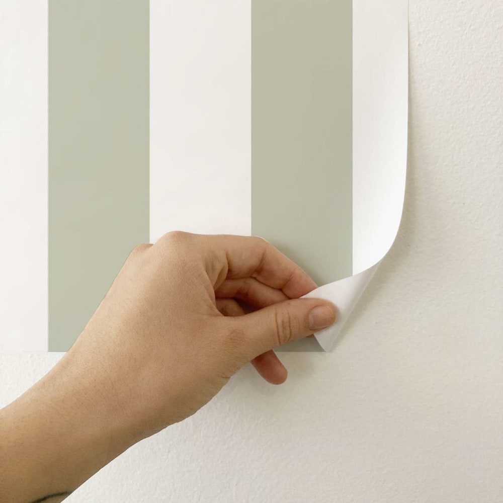 Papier peint vinyle adhésif lignes vert 50x300 cm — vue 4