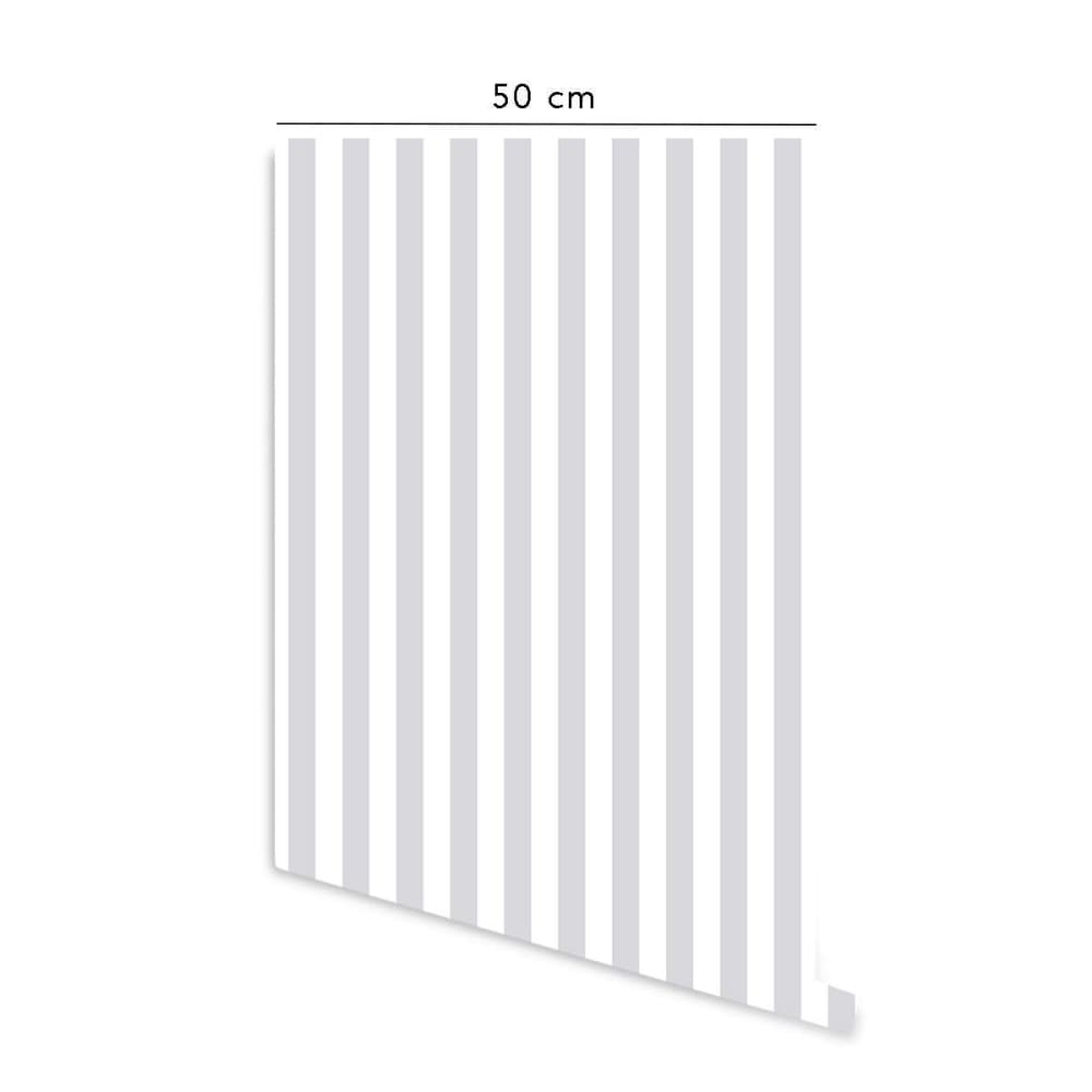 Papier peint vinyle adhésif petites rayures gris cendré 50x300 cm — vue 3
