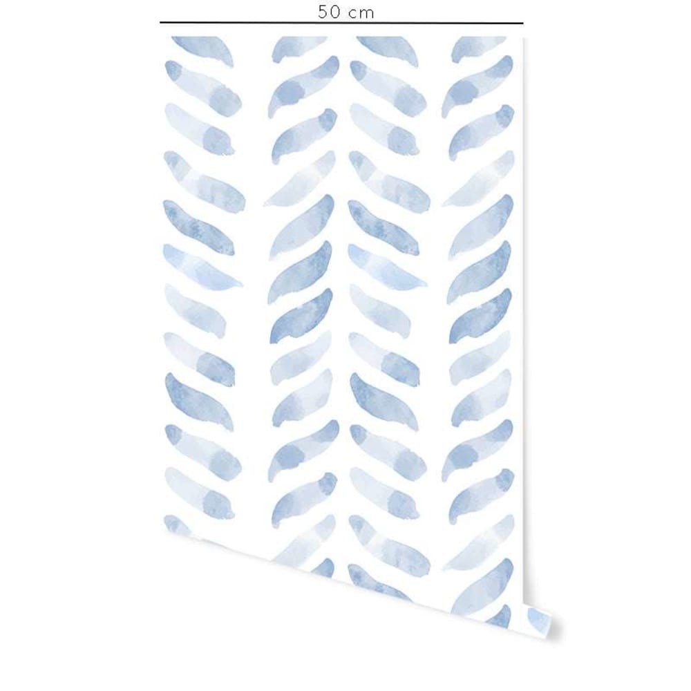 Papier peint vinyle adhésif chevrons bleu 50x300 cm — vue 3