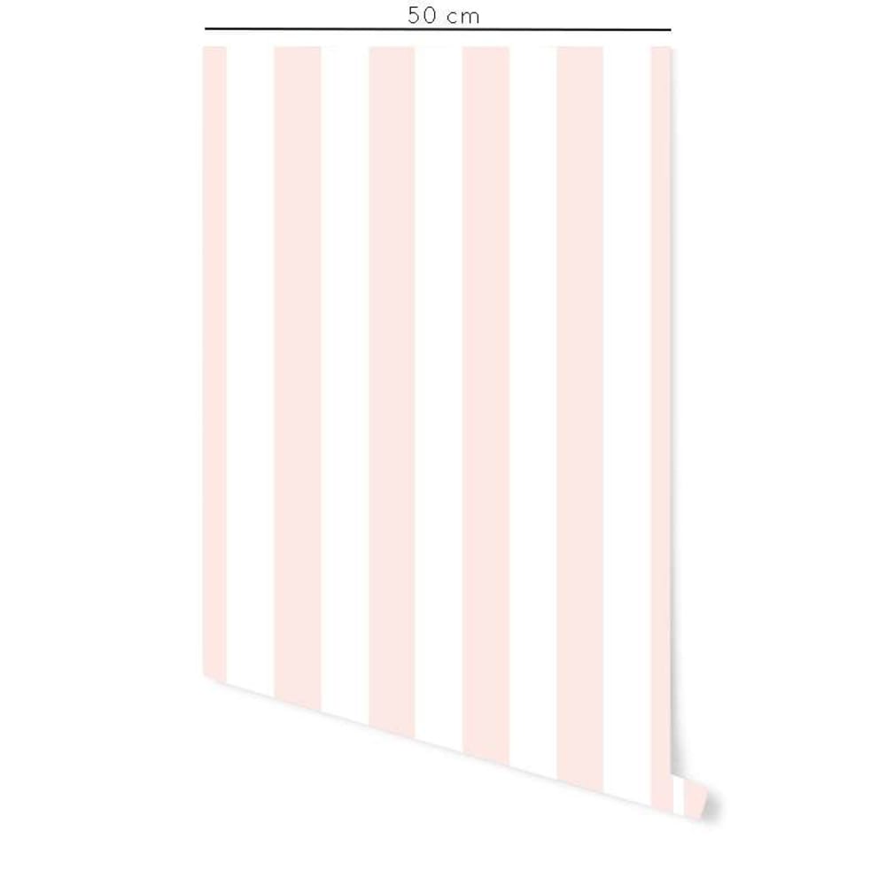 Papier peint vinyle adhésif lignes poudre rose 50x300 cm — vue 3