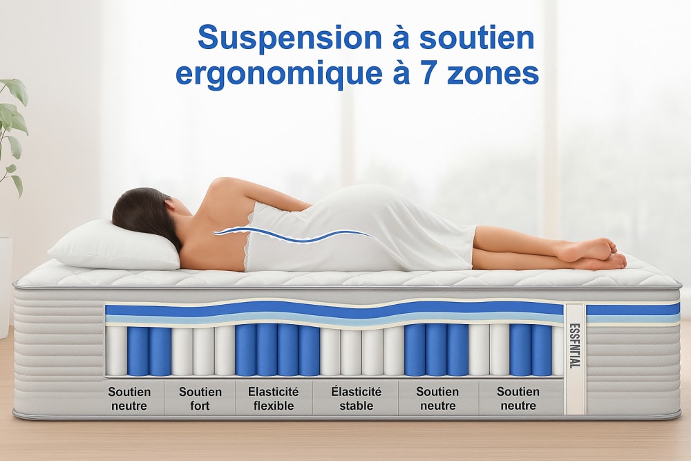 Matelas essenzia spring 1200 ressorts classic 80x220 ressorts - Maisons du Monde