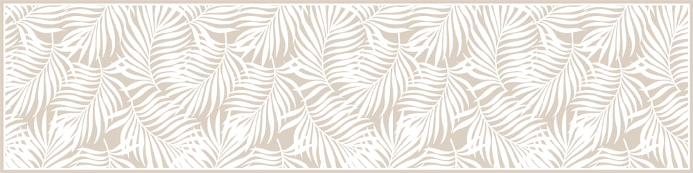 Tapis en vinyl feuilles tropicales écru 48x198 cm