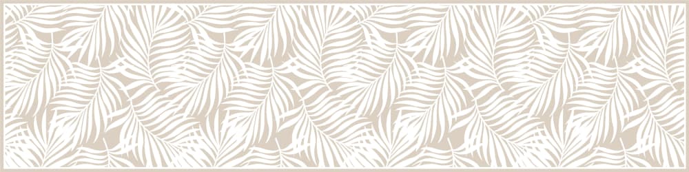 Decochic Vinylteppich mit tropischen Blättern, ecru 48x198 cm Braun Pva - Polyvinylacetat
