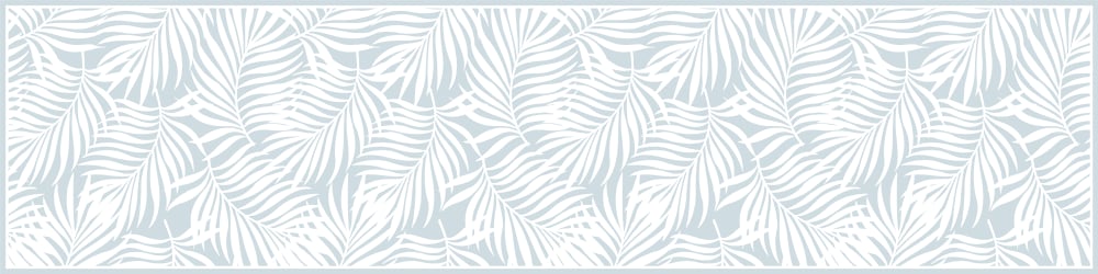 Tapis en vinyl feuilles tropicales poudre bleu 48x198 cm