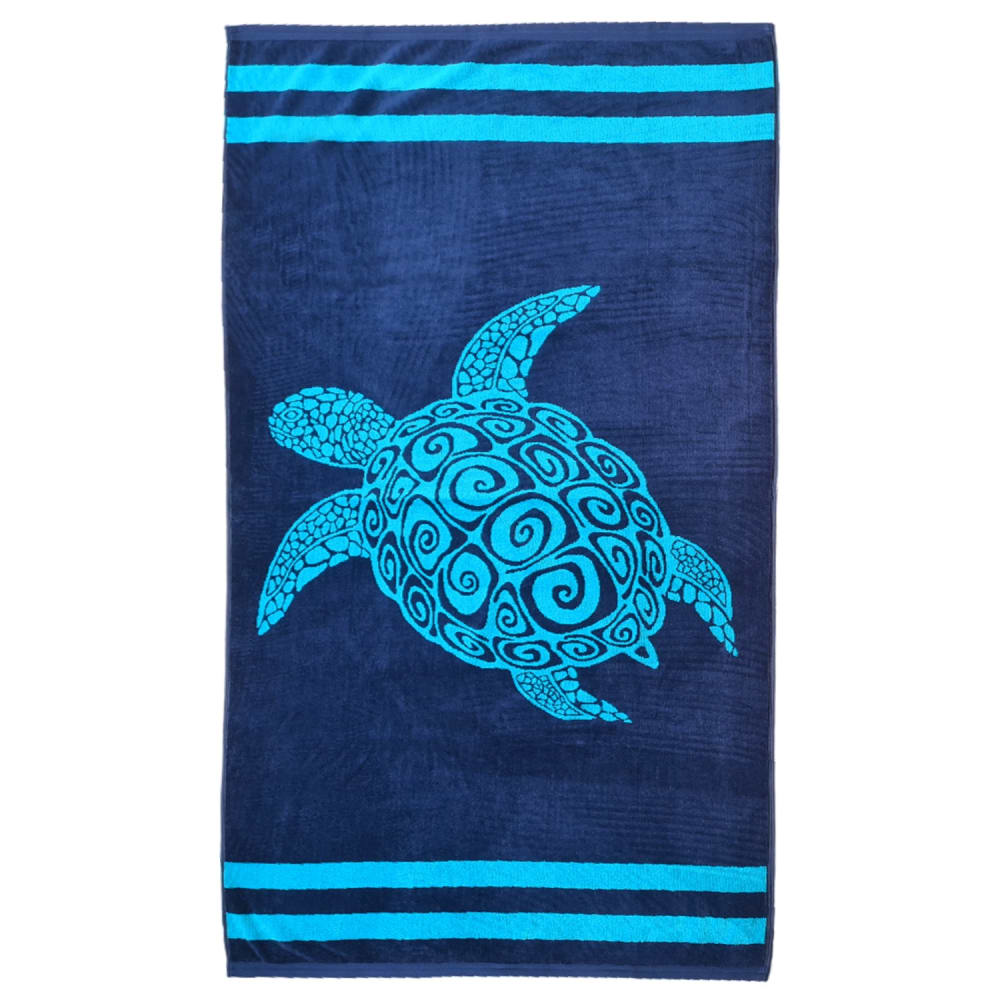 Serviette de plage éponge velours Jacquard Pavlos 90x170