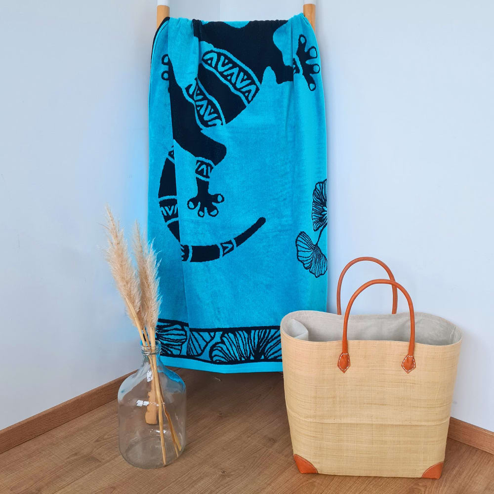 Serviette de plage éponge velours Jacquard Bradford 90x170 - Maisons du Monde