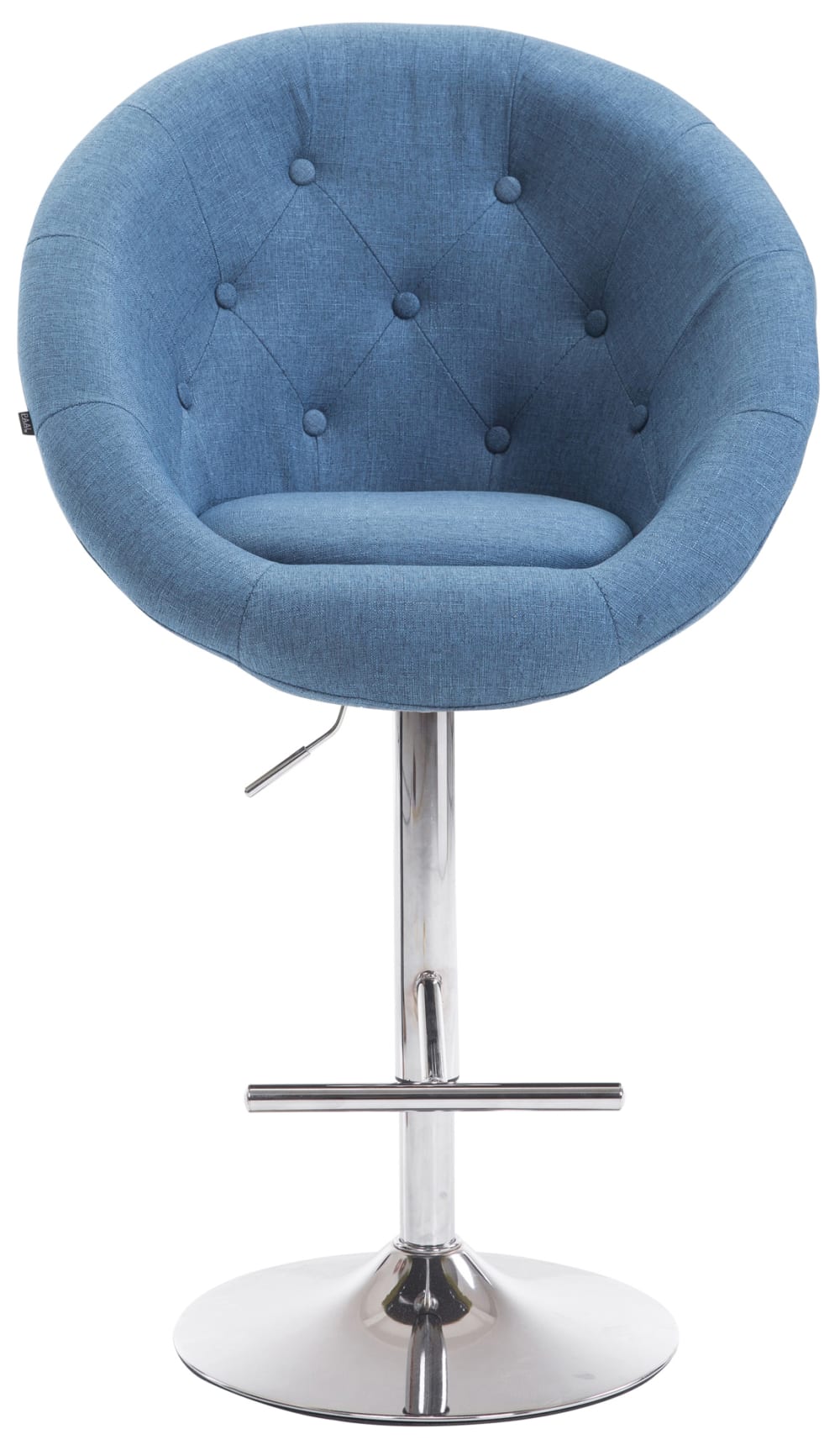 Sgabello da bar regolabile in tessuto colore blu - CLP