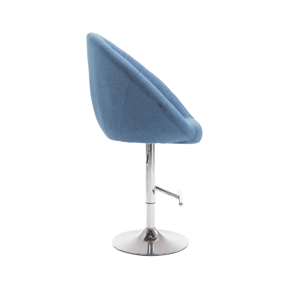 Tabouret de bar réglable pivotant en tissu Bleu