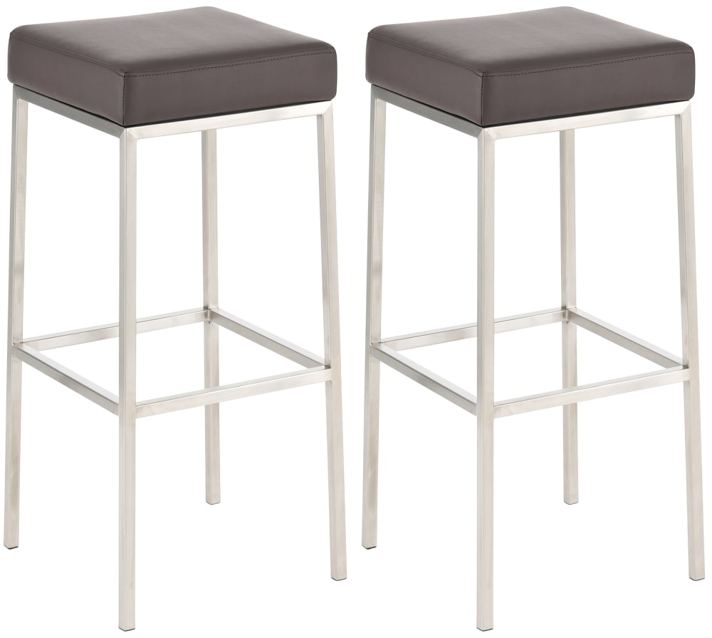 CLP 2er set Barhocker mit Metall-Gestell aus Kunstleder braun style modern - Pvc - Polyvinlychlorid