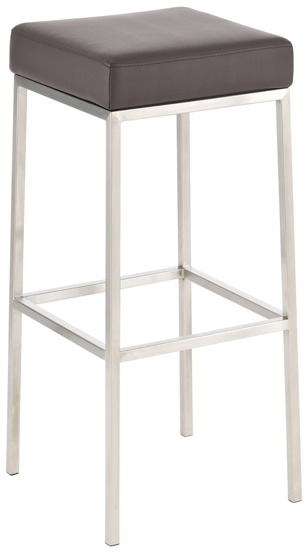2er set Barhocker mit Metall-Gestell aus Kunstleder braun -
