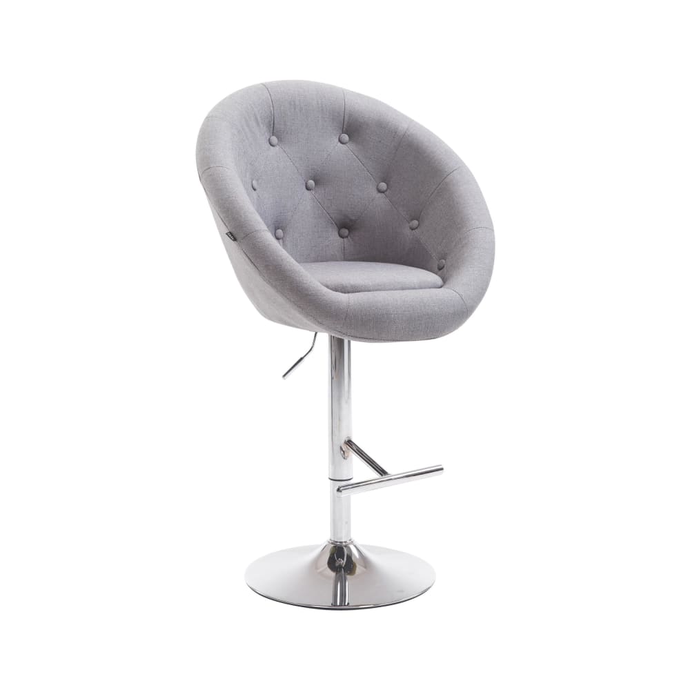 Tabouret de bar réglable pivotant en tissu Gris