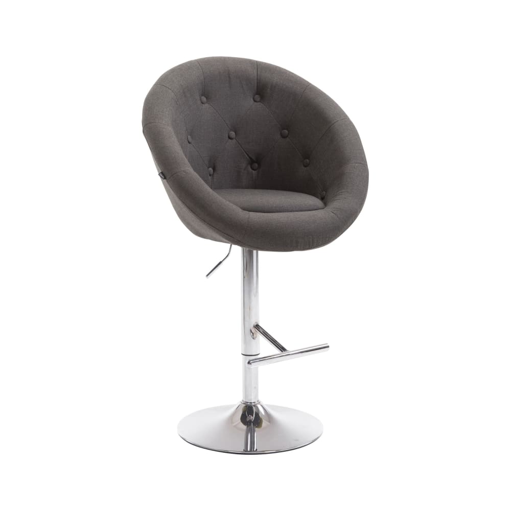 Tabouret de bar réglable pivotant en tissu Gris foncé