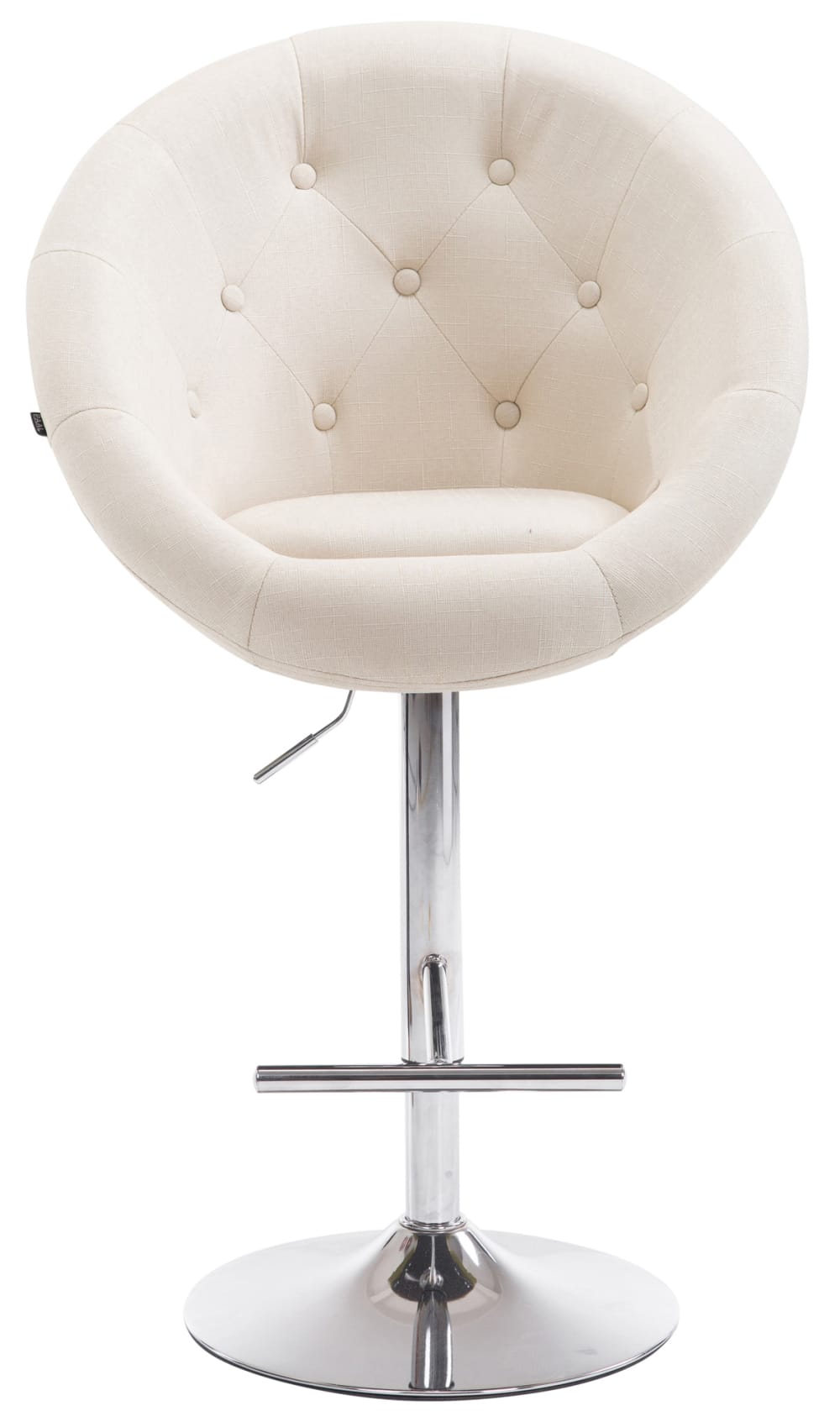 Barhocker höhenverstellbar drehbar aus Stoff creme - Maisons Du