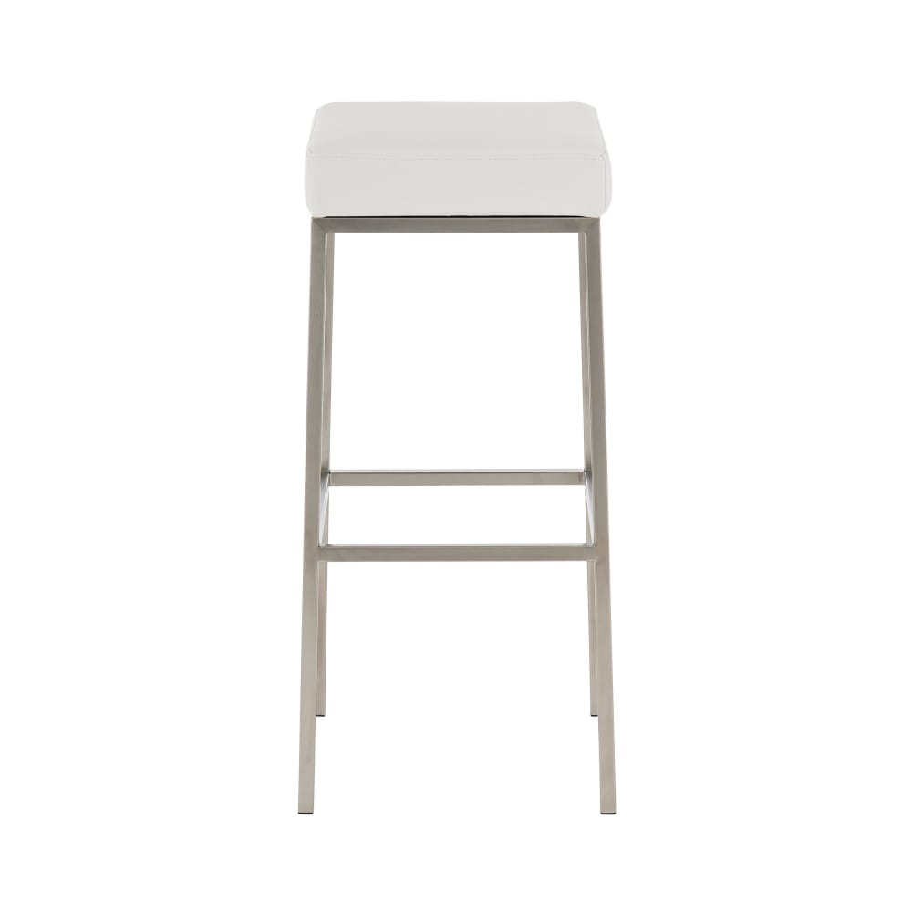 2er set Barhocker mit Metall-Gestell aus Kunstleder weiß -