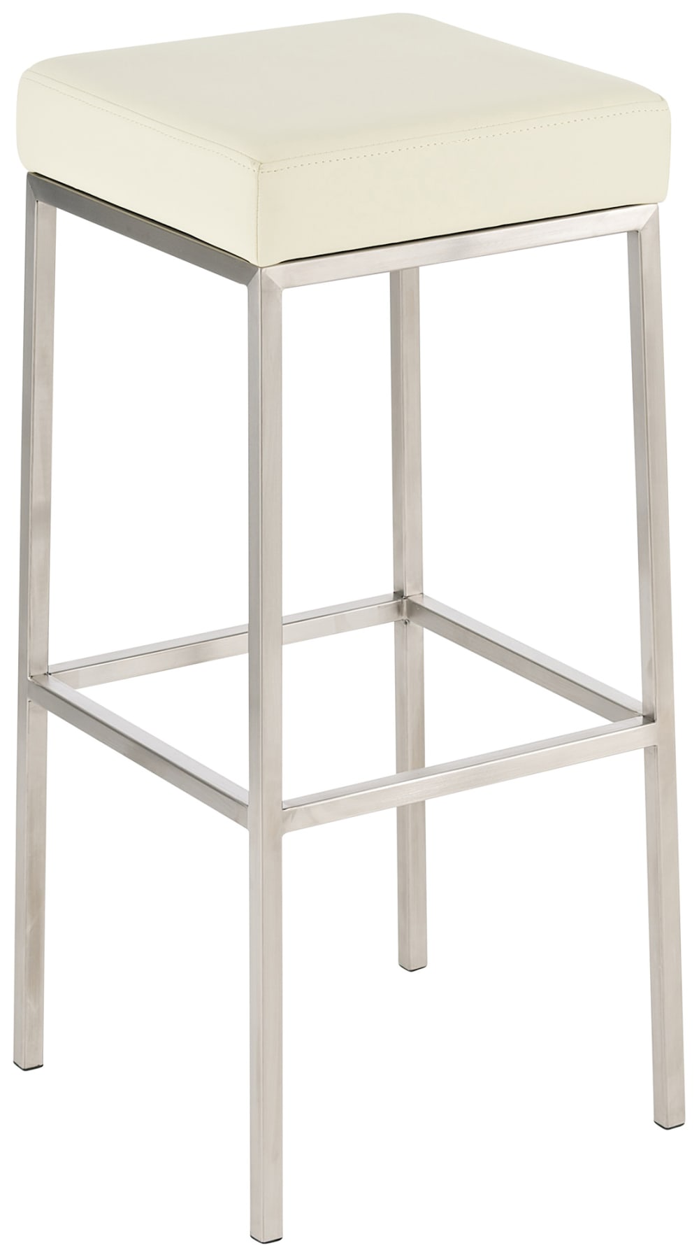 2er set Barhocker mit Metall-Gestell aus Kunstleder creme -